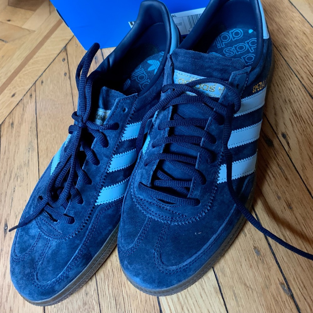 adidas Spezial Trainers. Navy/Sky. Worn one time. READ DESCRIPTION FOR SIZING.